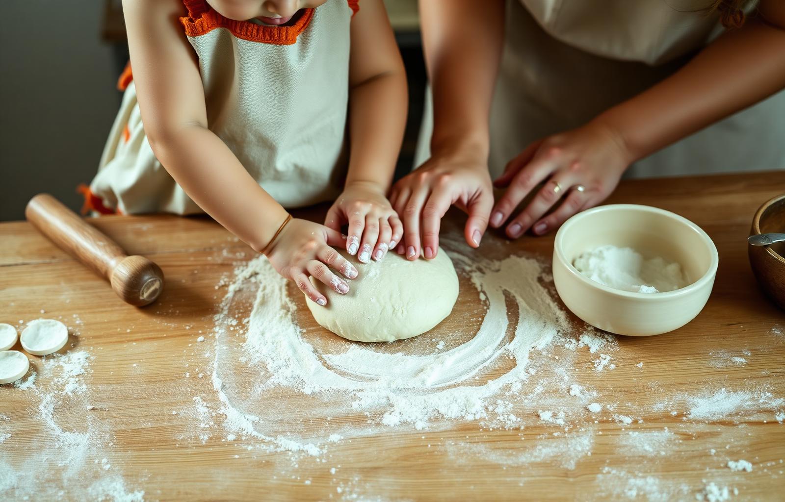 Flour on the floor is part of the recipe.